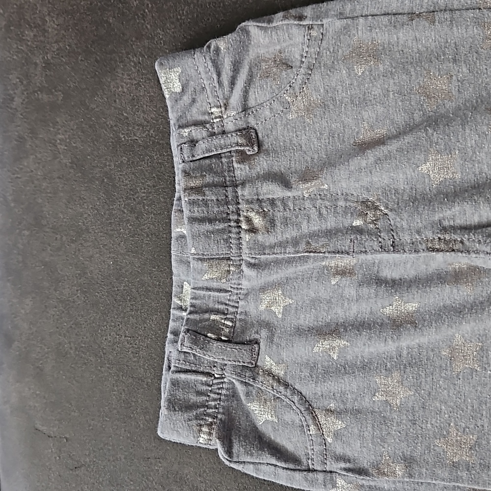 Girl's Gray 2pc Shirt and Pants Set Silver Stars 2T - Picture 7 of 10